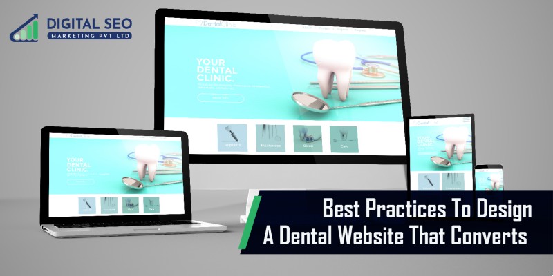 Multiple devices showing dental website representing best SEO practices